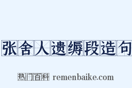 张舍人遗缛段造句是什么意思的图片